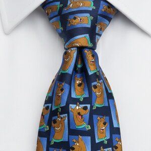Vintage Scooby-Doo Silk Tie Rack Blue Character Cartoon Men’s Necktie